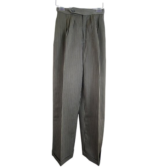 Vintage Liz Claiborne Grey Striped Wool Pants Suit Size 6 Eighties Work Office - Picture 4 of 13